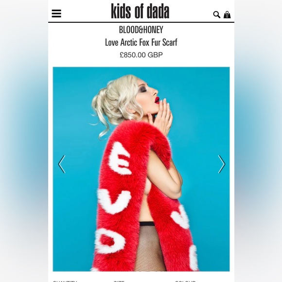 NEGOTIATE FUR BLOOD HONEY FOX FUR “LOVE SCARF” RED AND WHITE ONE SIZE FITS ALL - Picture 6 of 6